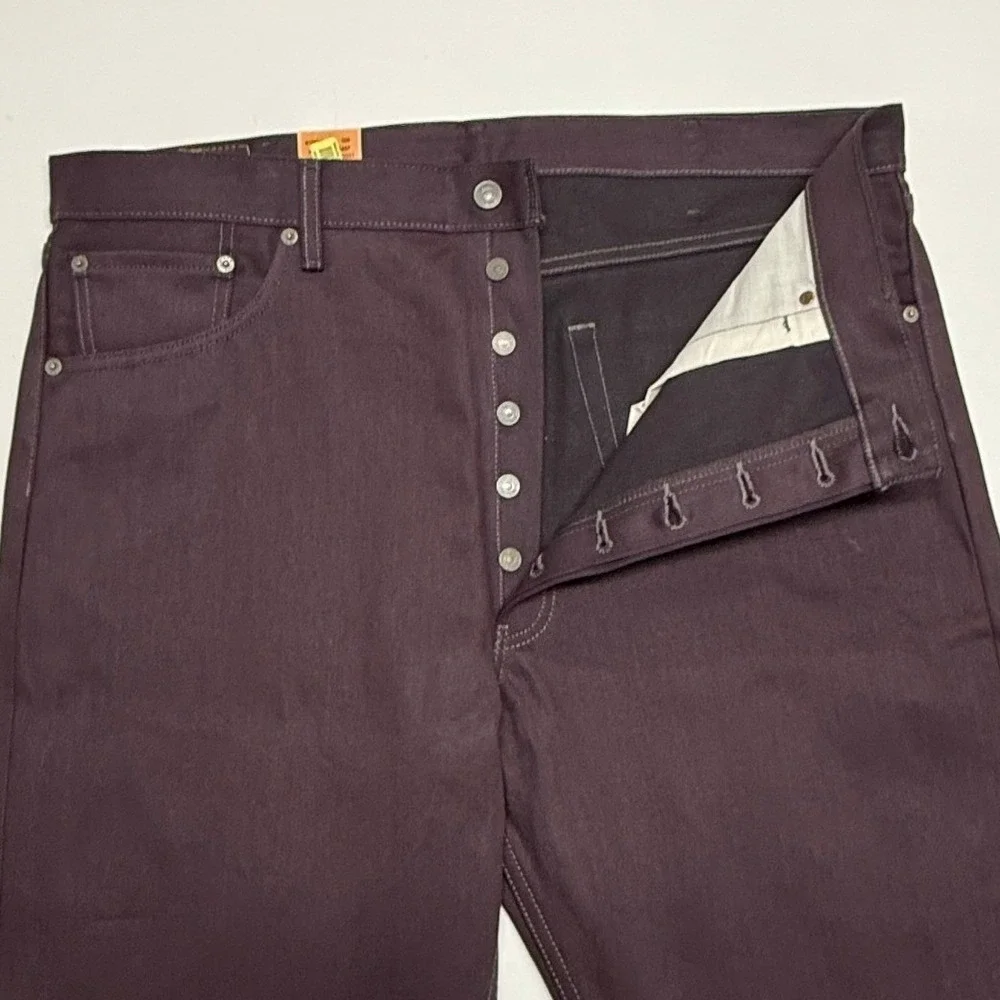 Levis‎ 501 Jeans Mens 40x30 Purple Straight Leg Button Fly Shrink-to-Fit NEW
